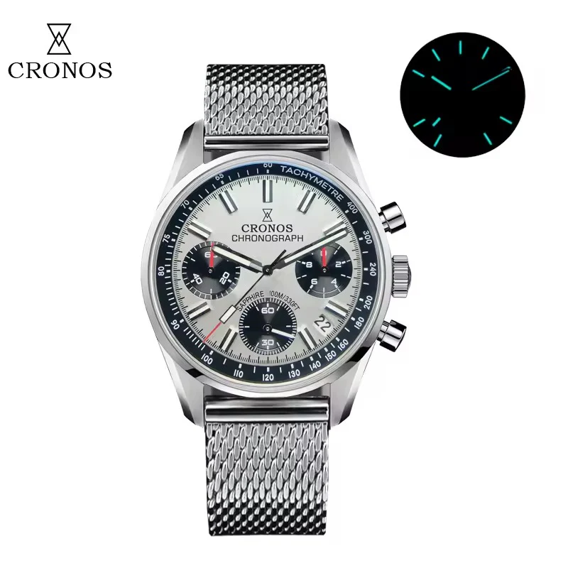 Cronos 38.5mm Chronograph Quartz Men Watch L6035 - Image 7