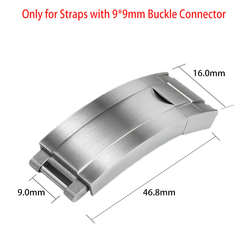 Adjustable Stainless Steel Watchband Buckle Solid Brushed Mid polised clasp - Image 4