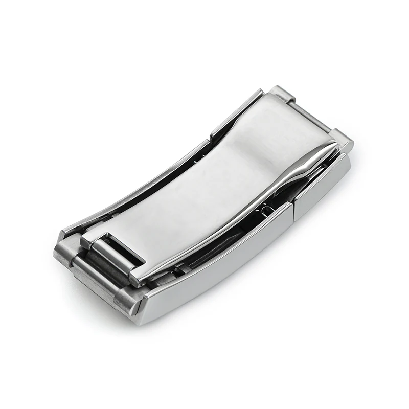 Adjustable Stainless Steel Watchband Buckle Solid Brushed Mid polised clasp - Image 5