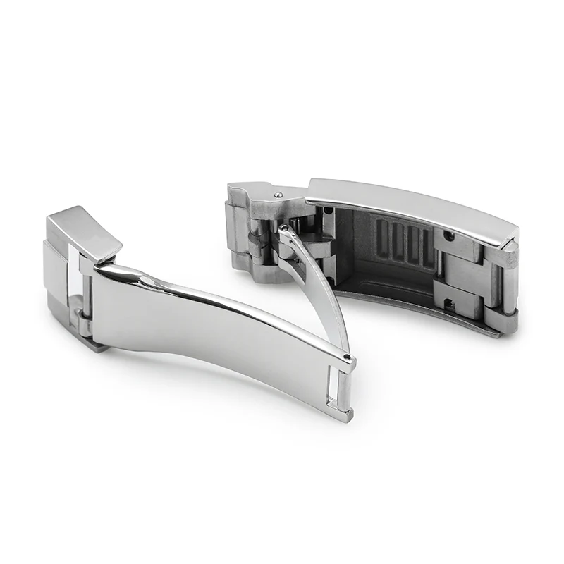 Adjustable Stainless Steel Watchband Buckle Solid Brushed Mid polised clasp - Image 6