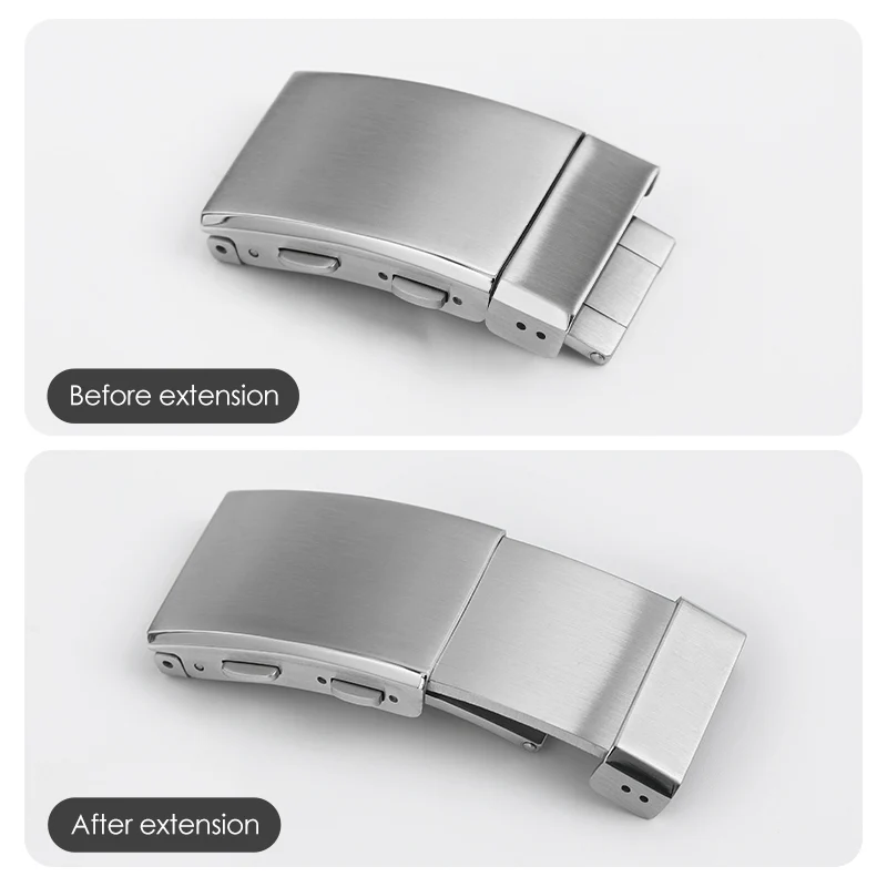 316L Stainless Steel 18mm 20mm 22mm Entendable Adjustable Folding Watch Buckle - Image 12