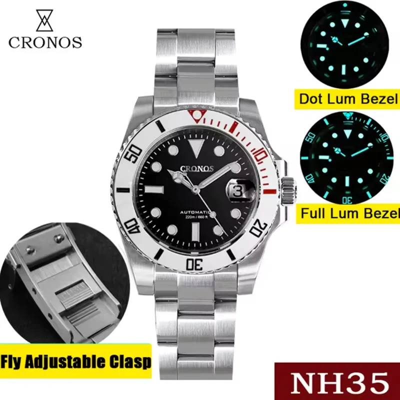 Cronos 2.5x Sub Diver NH35 Dive Watch L6015 with Calendar - Image 51