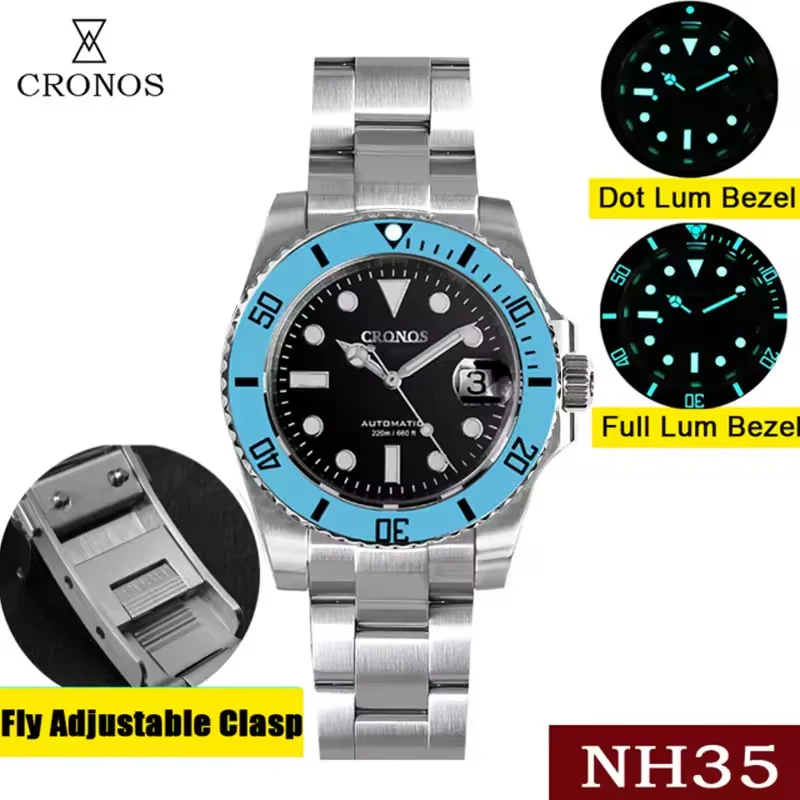 Cronos 2.5x Sub Diver NH35 Dive Watch L6015 with Calendar - Image 53