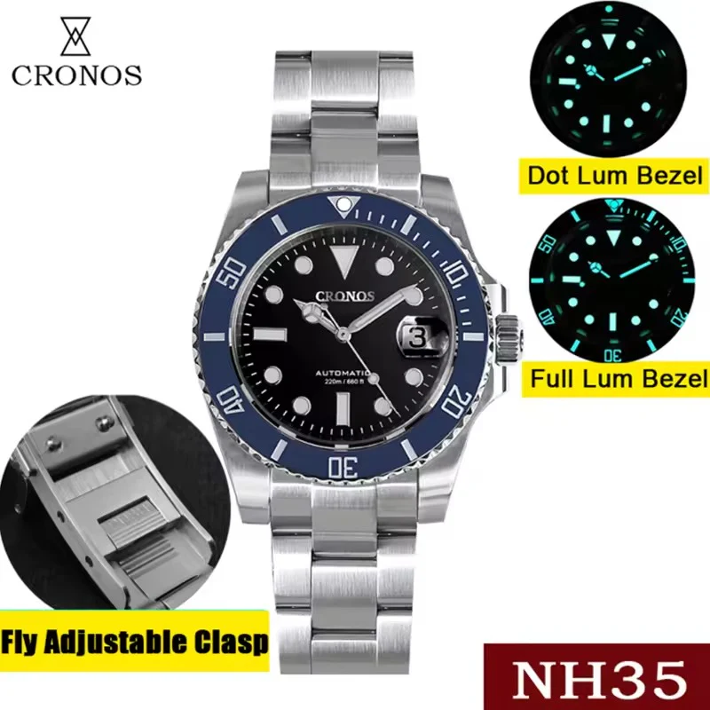 Cronos 2.5x Sub Diver NH35 Dive Watch L6015 with Calendar - Image 56