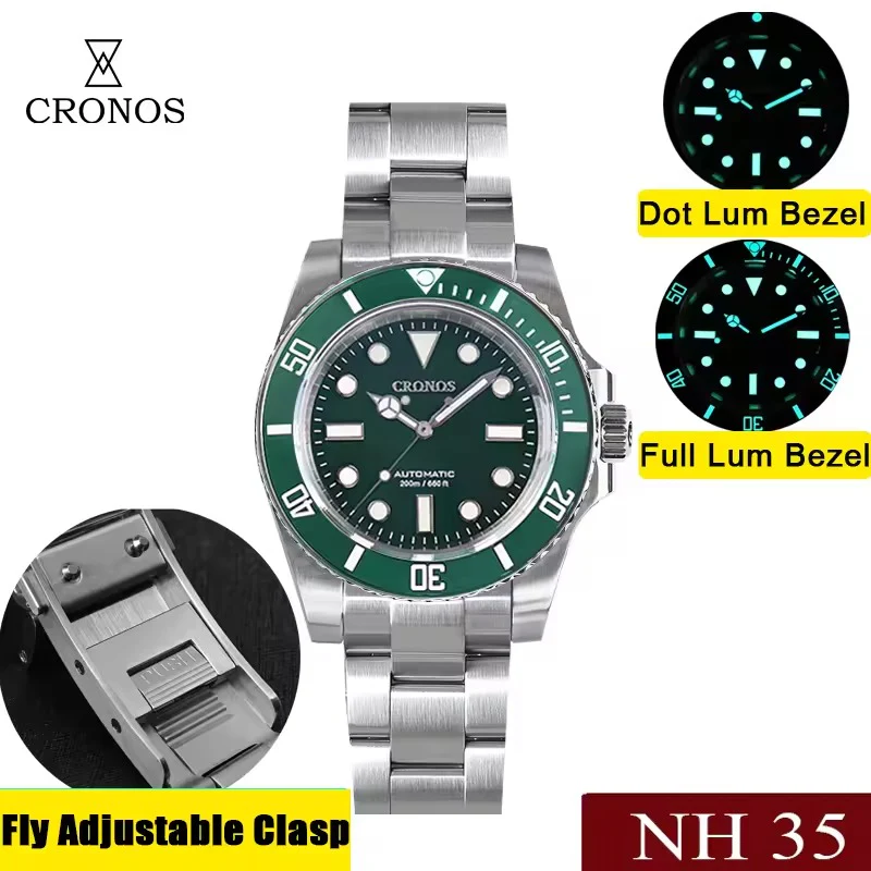 Cronos 2.5x Sub Diver NH35 Dive Watch L6015 with Calendar - Image 58
