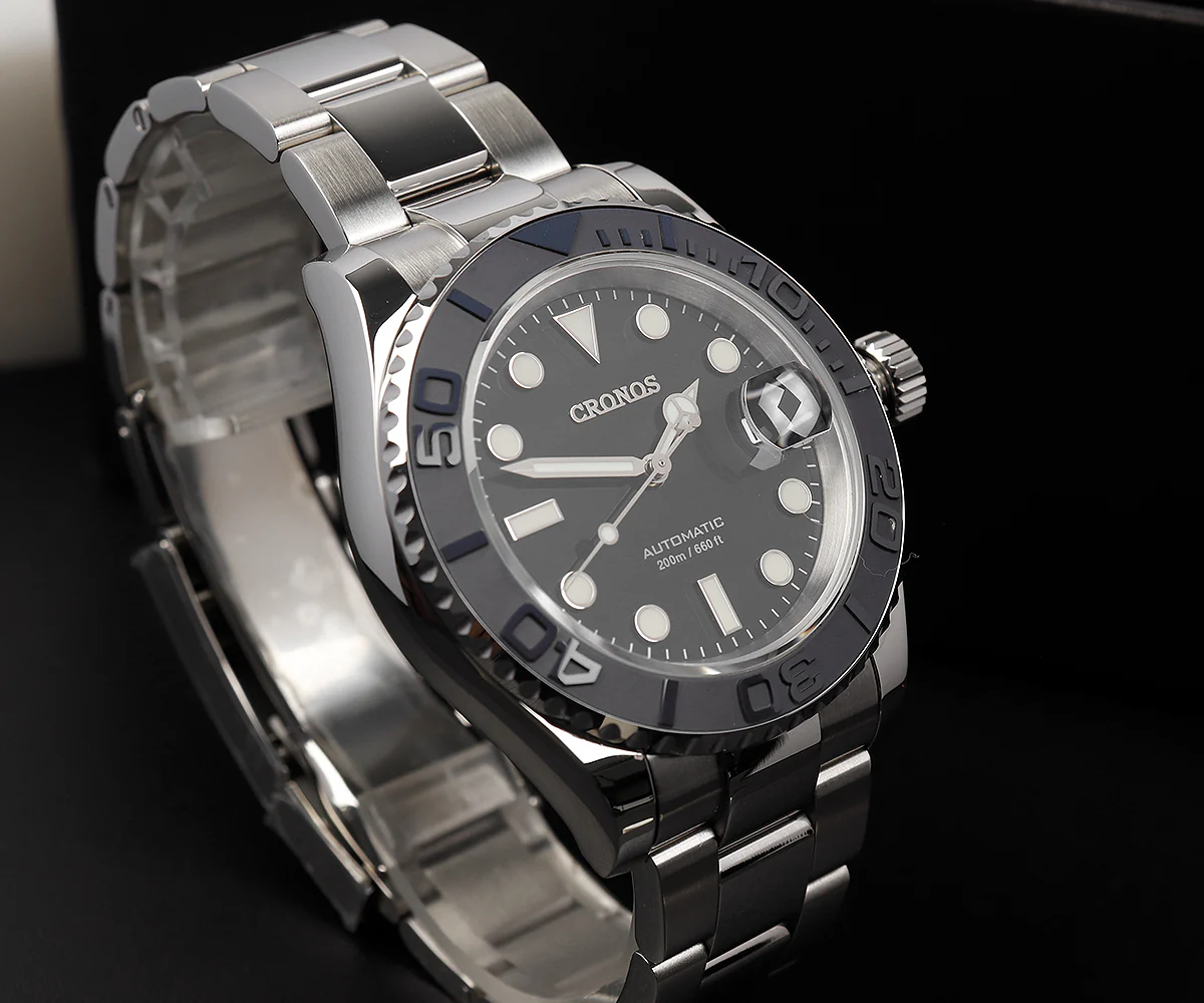 Cronos 2.5x Water Ghost Sub Dive Watch L6018 Polished Mid-link - Image 12