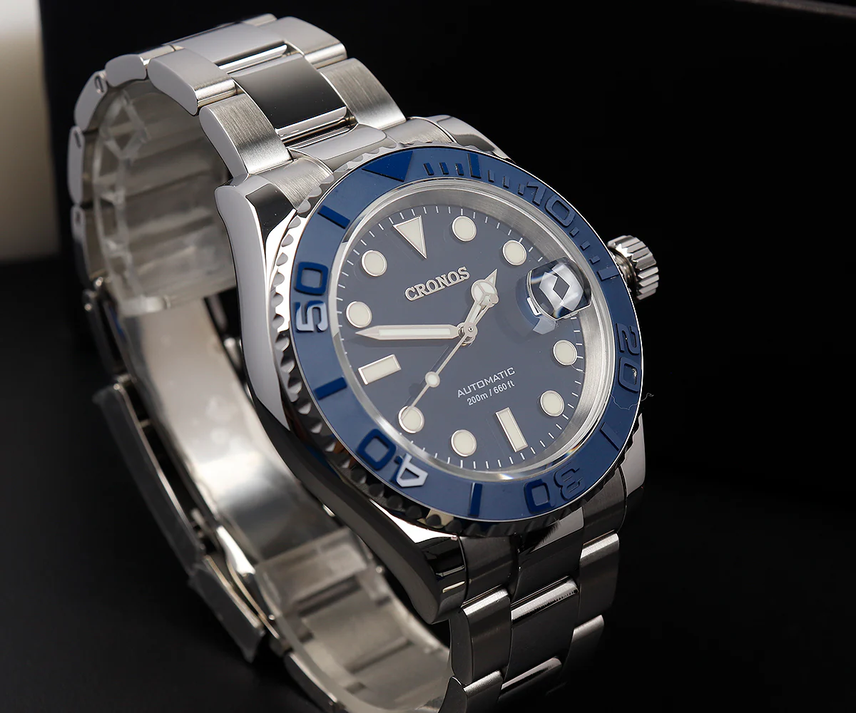 Cronos 2.5x Water Ghost Sub Dive Watch L6018 Polished Mid-link - Image 13