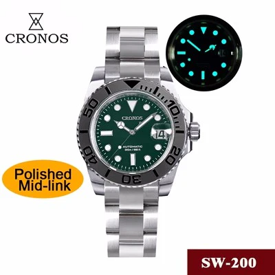 Cronos 2.5x Water Ghost Sub Dive Watch L6018 Polished Mid-link - Image 30