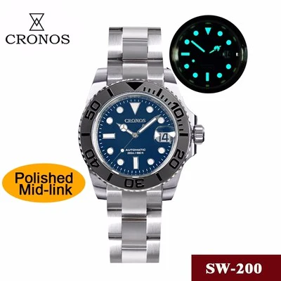 Cronos 2.5x Water Ghost Sub Dive Watch L6018 Polished Mid-link - Image 31