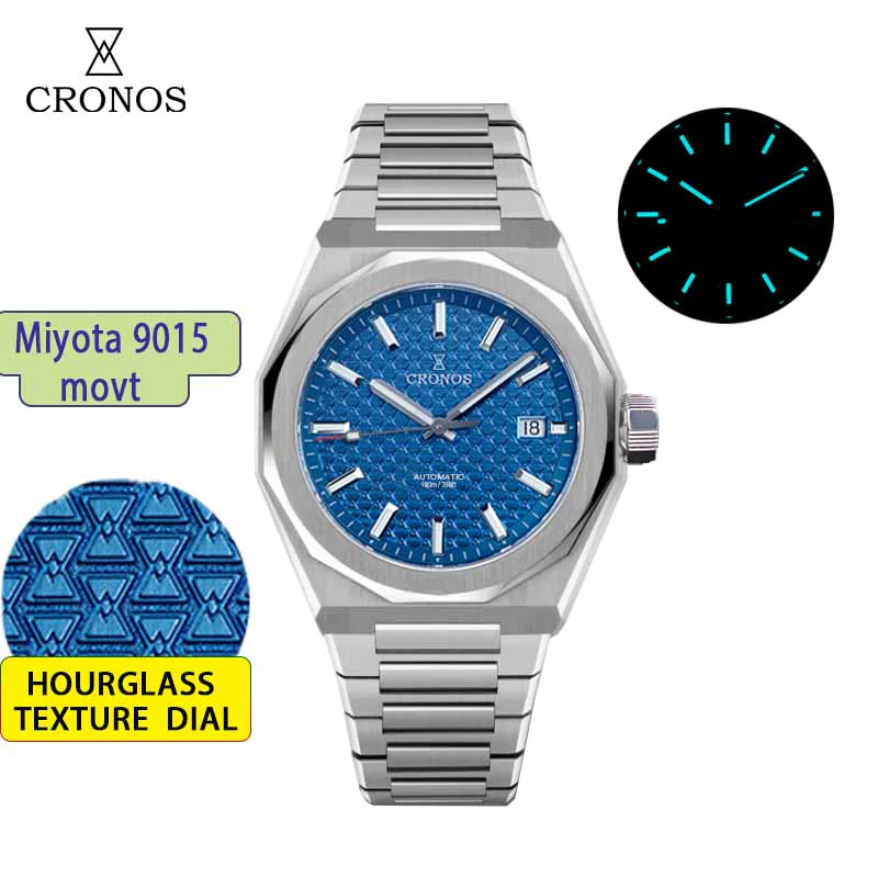 Cronos 39mm Miyota 9015/9s05 Men Watch L6038 - Image 20
