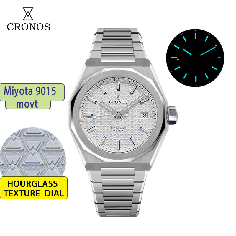 Cronos 39mm Miyota 9015/9s05 Men Watch L6038 - Image 21
