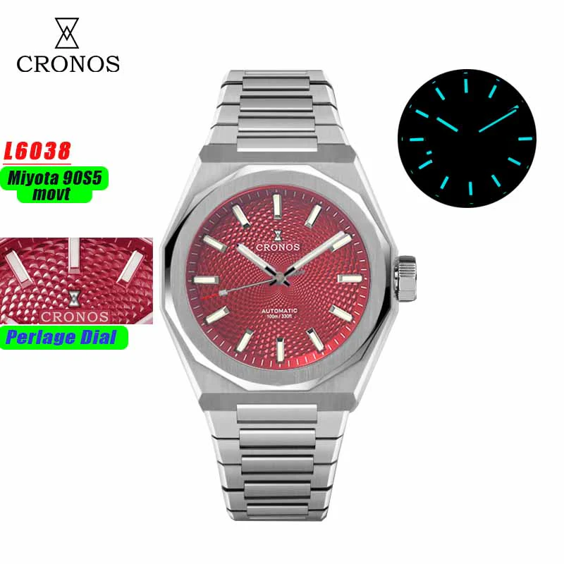 Cronos 39mm Miyota 9015/9s05 Men Watch L6038 - Image 27