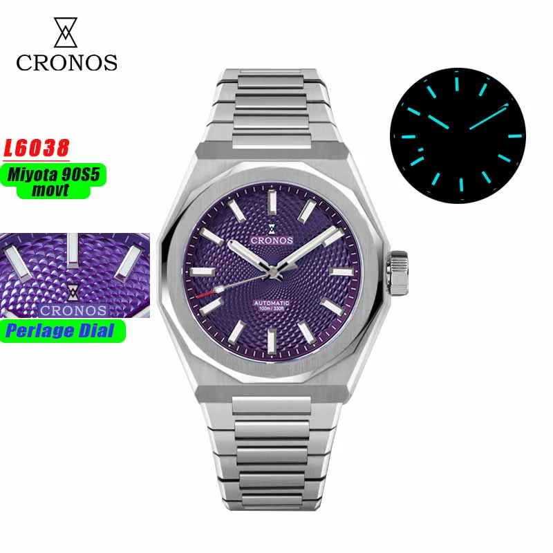 Cronos 39mm Miyota 9015/9s05 Men Watch L6038 - Image 29