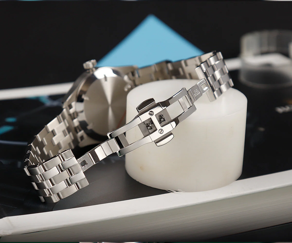 Cronos 39mm Vintage Pilot Mechanical Men Watch 5links Bracelet L6012 - Image 21