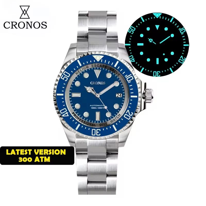 Cronos 44mm Sub Diver 2000 Meters Watch L6009M - Image 29