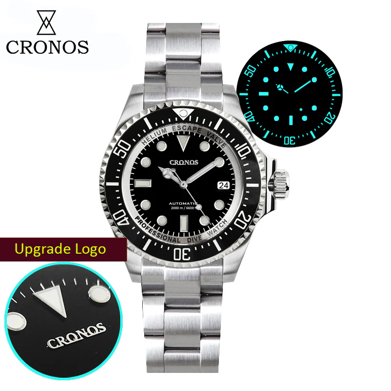 Cronos 44mm Sub Diver 2000 Meters Watch L6009M - Image 3