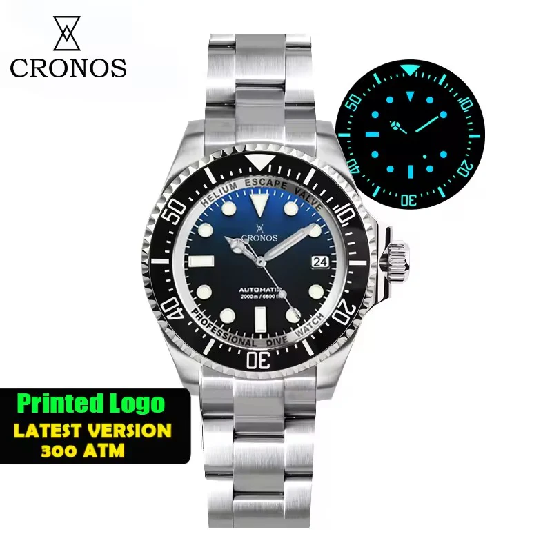 Cronos 44mm Sub Diver 2000 Meters Watch L6009M - Image 33