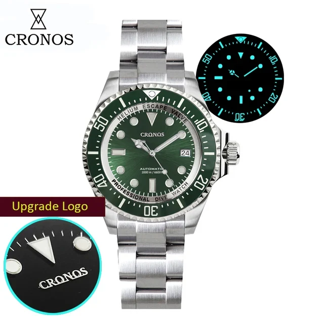 Cronos 44mm Sub Diver 2000 Meters Watch L6009M - Image 5