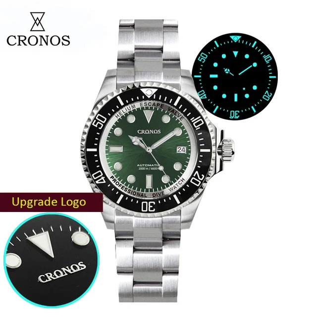 Cronos 44mm Sub Diver 2000 Meters Watch L6009M - Image 6