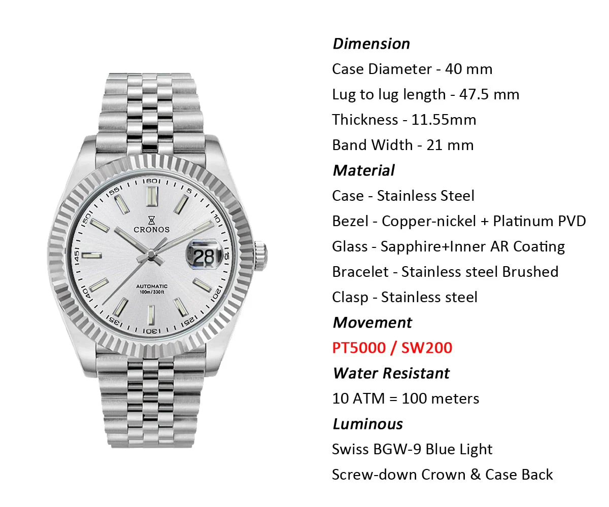 Cronos DJ Homage Sub Diver Watches Men L6010 - Image 10