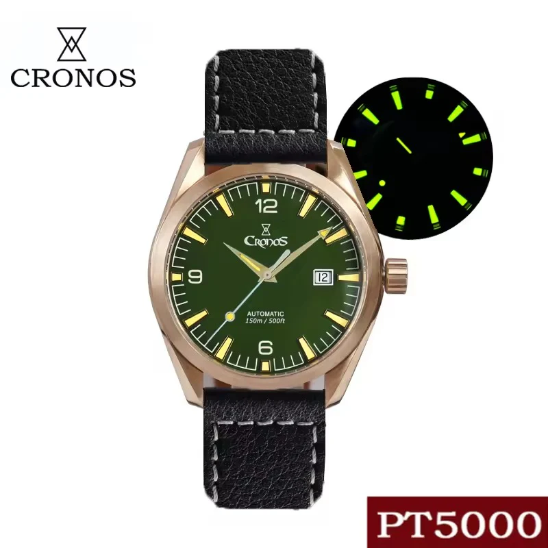 Cronos Men Bronze CuSn8 Automatic PT5000 Watch L6003 - Image 13