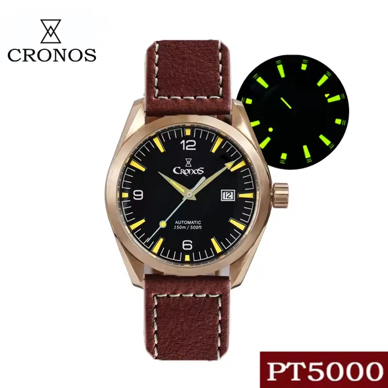 Cronos Men Bronze CuSn8 Automatic PT5000 Watch L6003 - Image 7