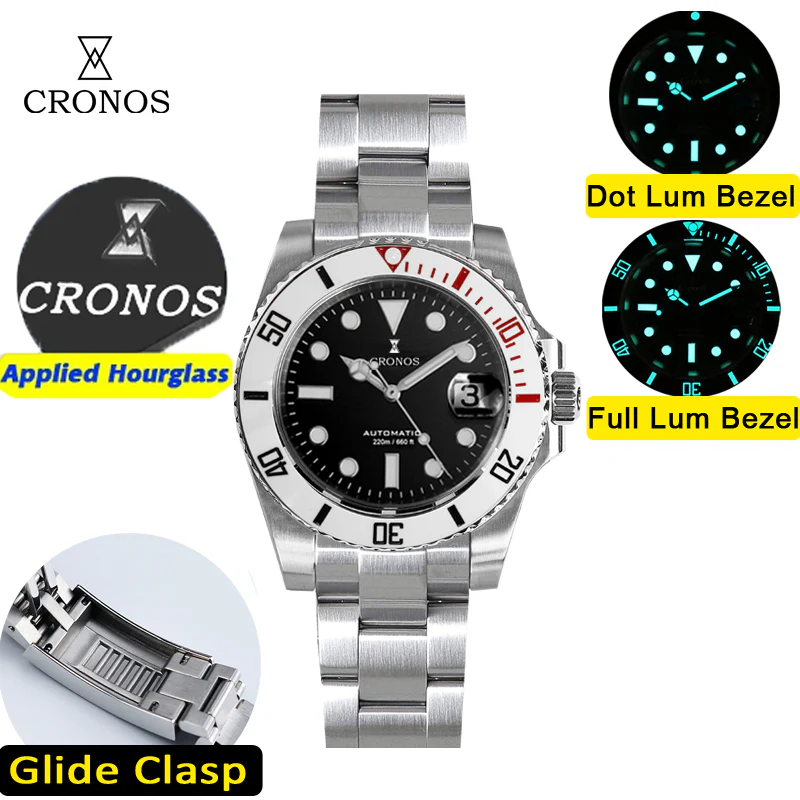 Cronos New 40mm Miyota9015 Diver Men Watches L6045 - Image 21