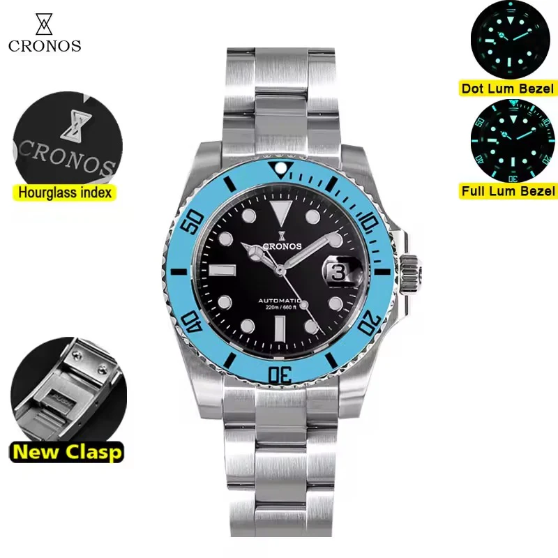 Cronos New 40mm Miyota9015 Diver Men Watches L6045 - Image 22