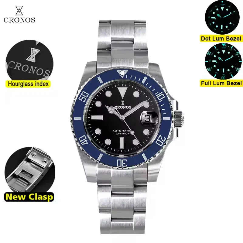 Cronos New 40mm Miyota9015 Diver Men Watches L6045 - Image 25