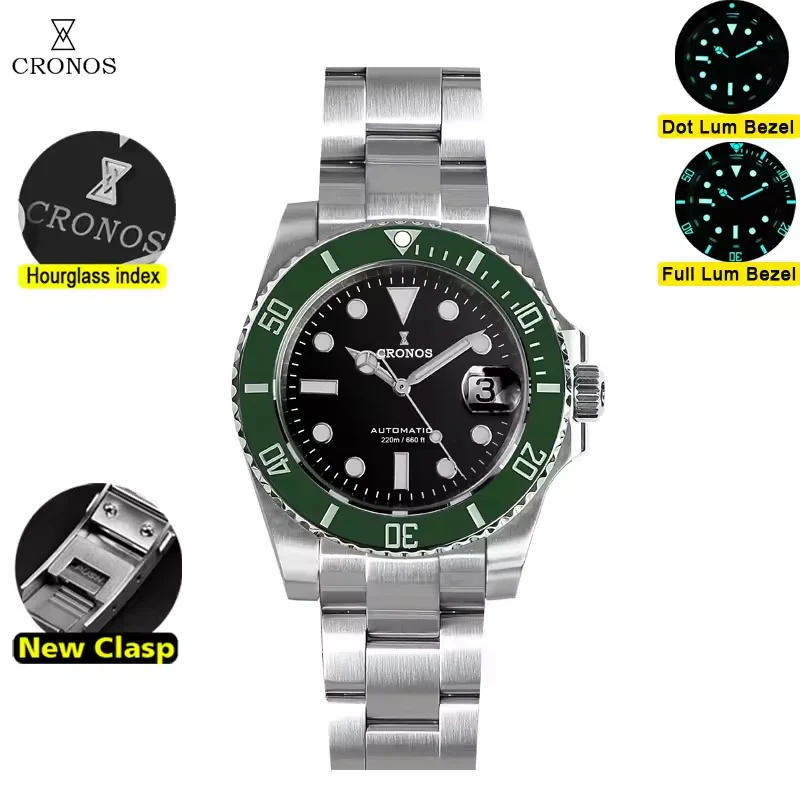 Cronos New 40mm Miyota9015 Diver Men Watches L6045 - Image 3
