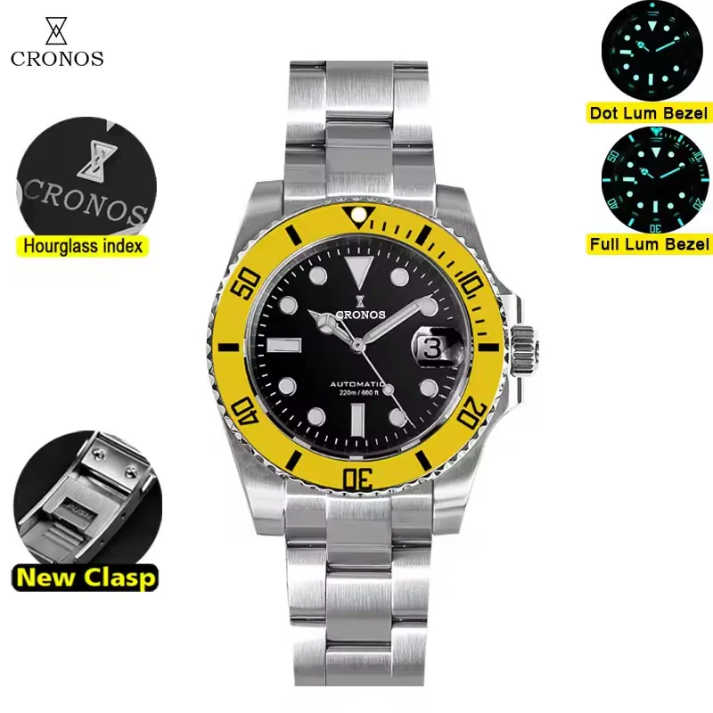 Cronos New 40mm Miyota9015 Diver Men Watches L6045 - Image 4