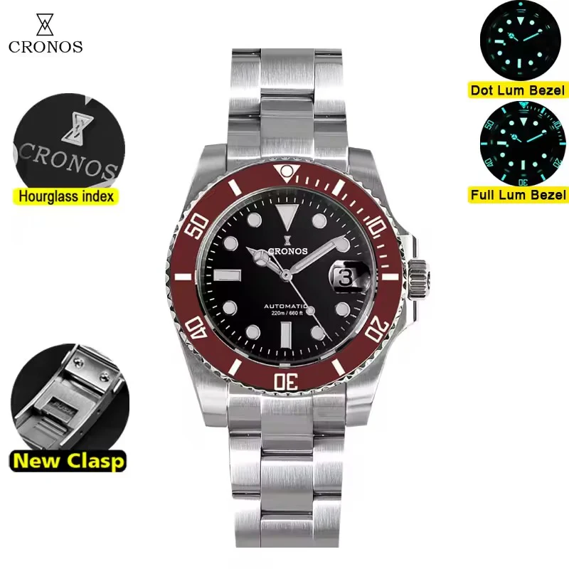 Cronos New 40mm Miyota9015 Diver Men Watches L6045 - Image 5