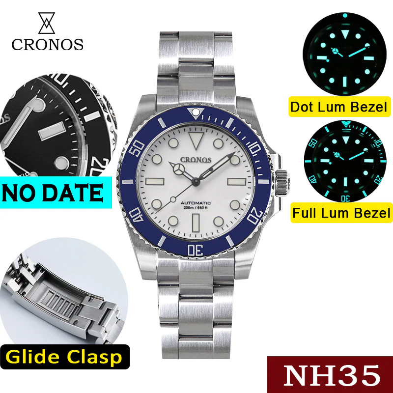Cronos No Date NH35 Sub Diver Watch L6015 - Image 8