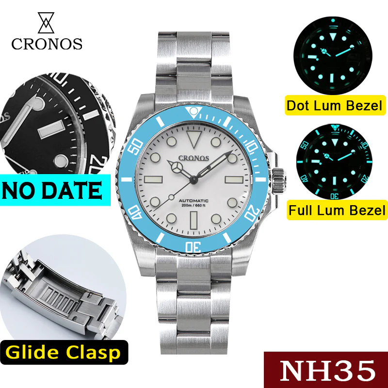 Cronos No Date NH35 Sub Diver Watch L6015 - Image 9