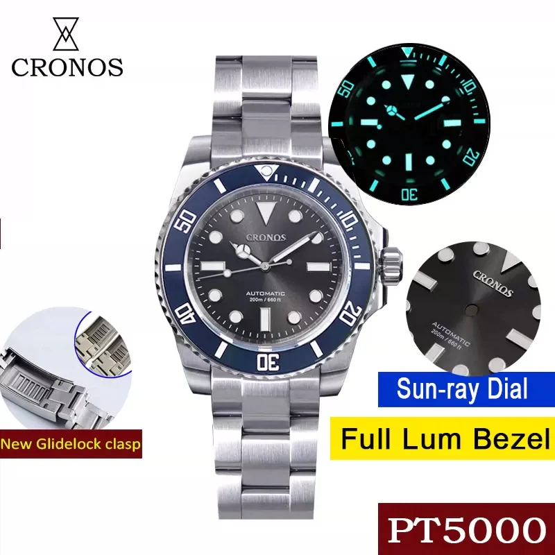 Cronos No Date PT5000 Sub Diver Watch L6005 - Image 17