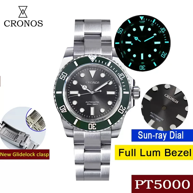 Cronos No Date PT5000 Sub Diver Watch L6005 - Image 20