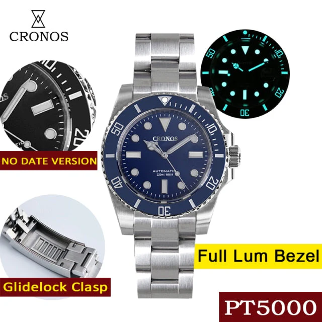 Cronos No Date PT5000 Sub Diver Watch L6005 - Image 3