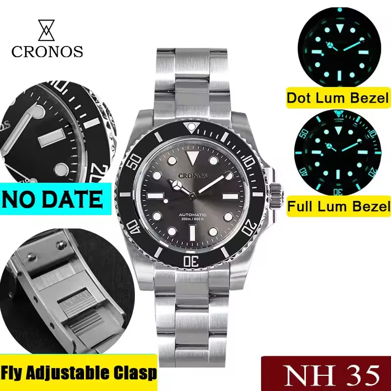 Cronos No Date NH35 Sub Diver Watch L6015 - Image 7