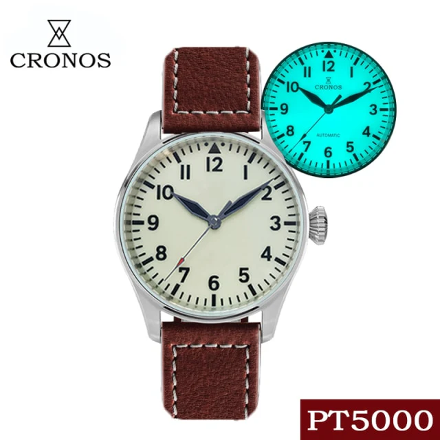 Cronos Pilot Flieger Mechanical  Leather Strap L6001 - Image 10