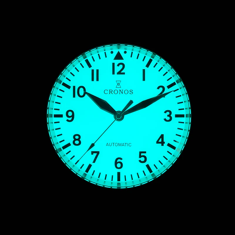 Cronos Pilot Flieger Mechanical  Leather Strap L6001 - Image 6