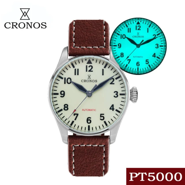 Cronos Pilot Flieger Mechanical  Leather Strap L6001 - Image 9