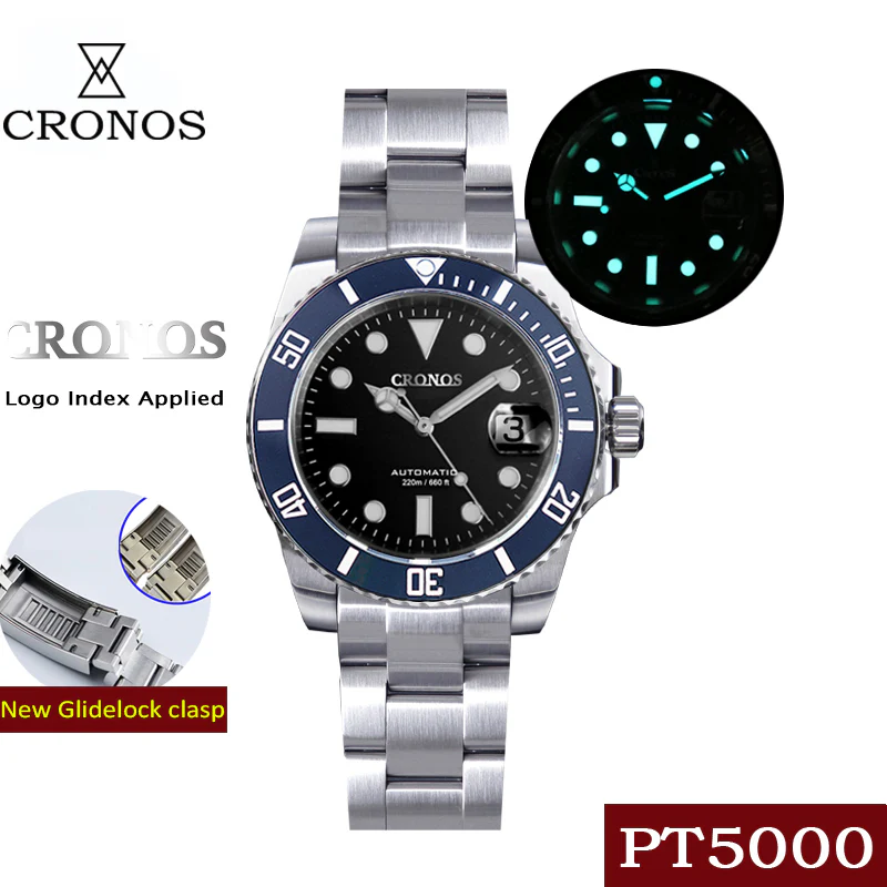 Cronos Sub  Luxury Dive Watch PT5000 Movement L6005-with Calendar - Image 10