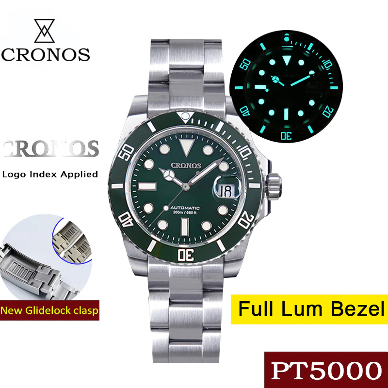 Cronos Sub  Luxury Dive Watch PT5000 Movement L6005-with Calendar - Image 11