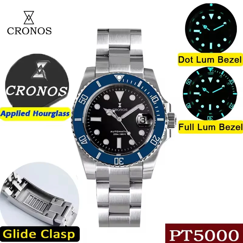 Cronos Sub  Luxury Dive Watch PT5000 Movement L6005-with Calendar - Image 15