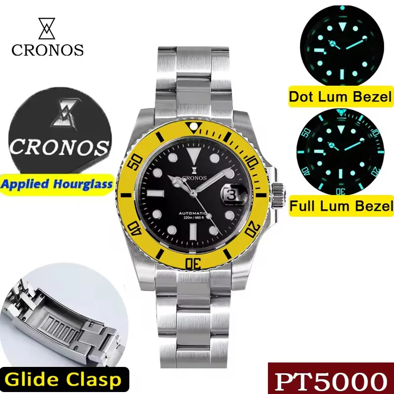 Cronos Sub  Luxury Dive Watch PT5000 Movement L6005-with Calendar - Image 16