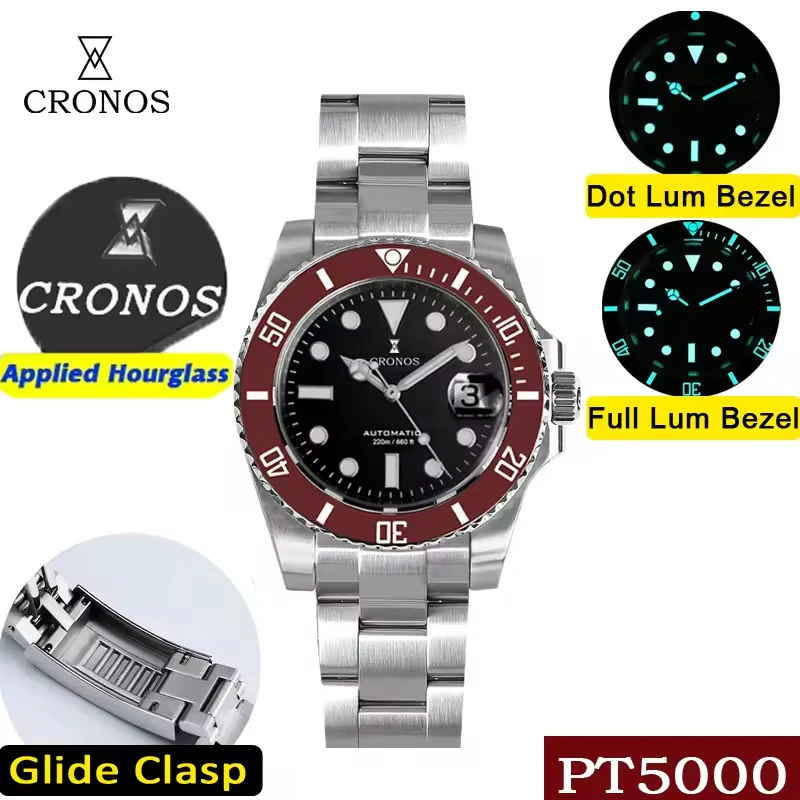 Cronos Sub  Luxury Dive Watch PT5000 Movement L6005-with Calendar - Image 17