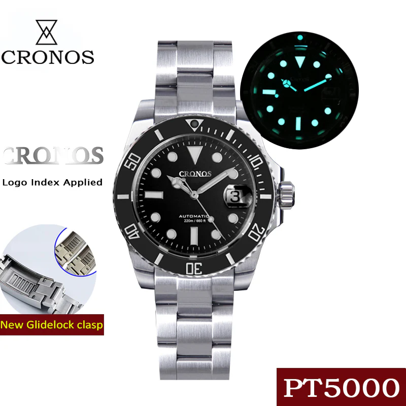 Cronos Sub  Luxury Dive Watch PT5000 Movement L6005-with Calendar - Image 3
