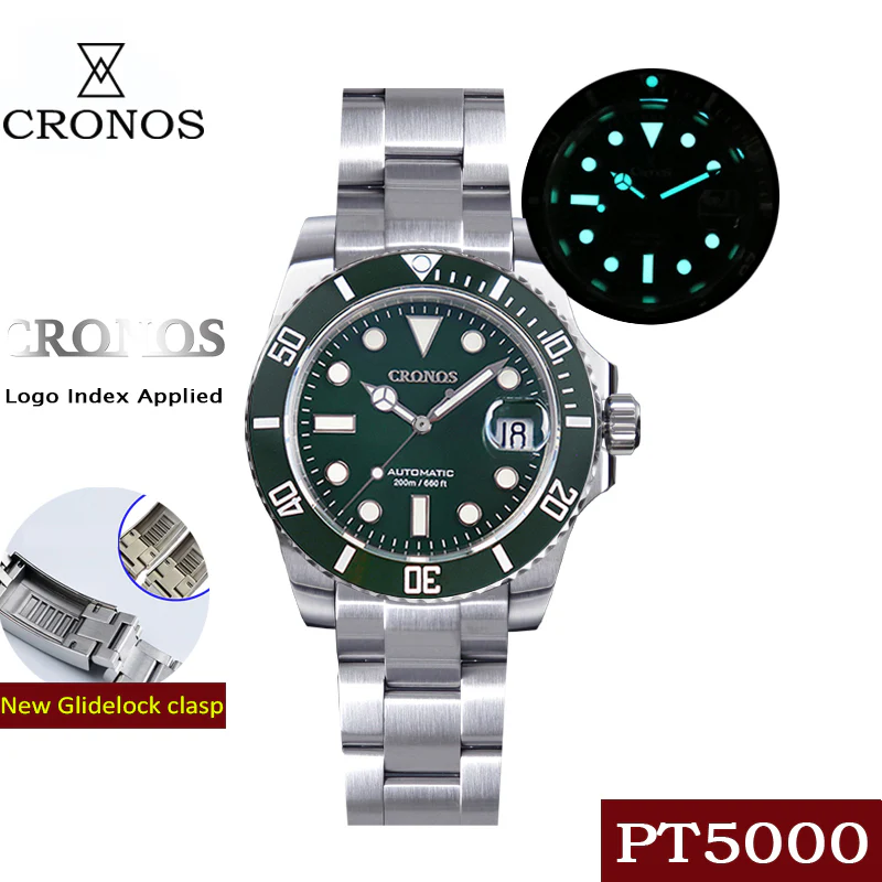 Cronos Sub  Luxury Dive Watch PT5000 Movement L6005-with Calendar - Image 8