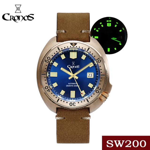 Cronos Turtle Men Bronze Automatic PT5000 and SW200  Crystal Watch L6006 - Image 10