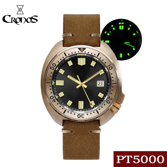 Cronos Turtle Men Bronze Automatic PT5000 and SW200  Crystal Watch L6006 - Image 15